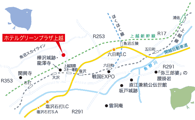 観光地マップ（南魚沼）