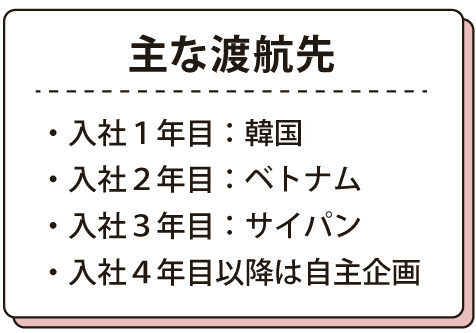 主な渡航先