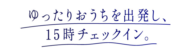 ゆったりおうちを出発し、15時チェックイン。
